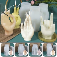 silicone candle molds gesture finger mould creative perfume 3d candle making kit hand model aromatherapy candles making mould