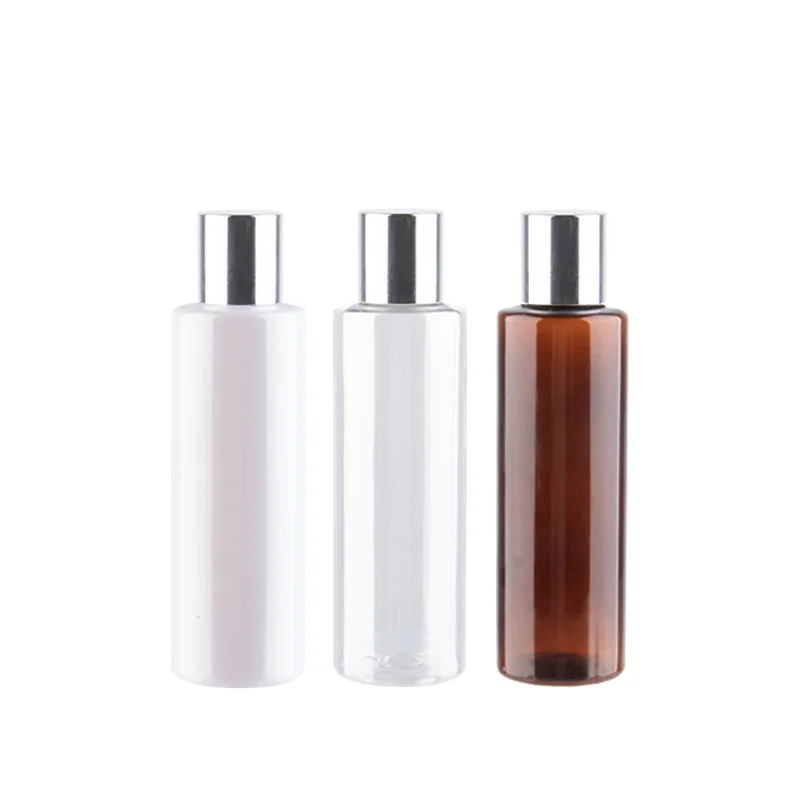 

200ml X 30 Clear White Empty Plastic Bottle Aluminum Screw Cap Brown Liquid Medicine Cosmetics Container PET Bottles Toner