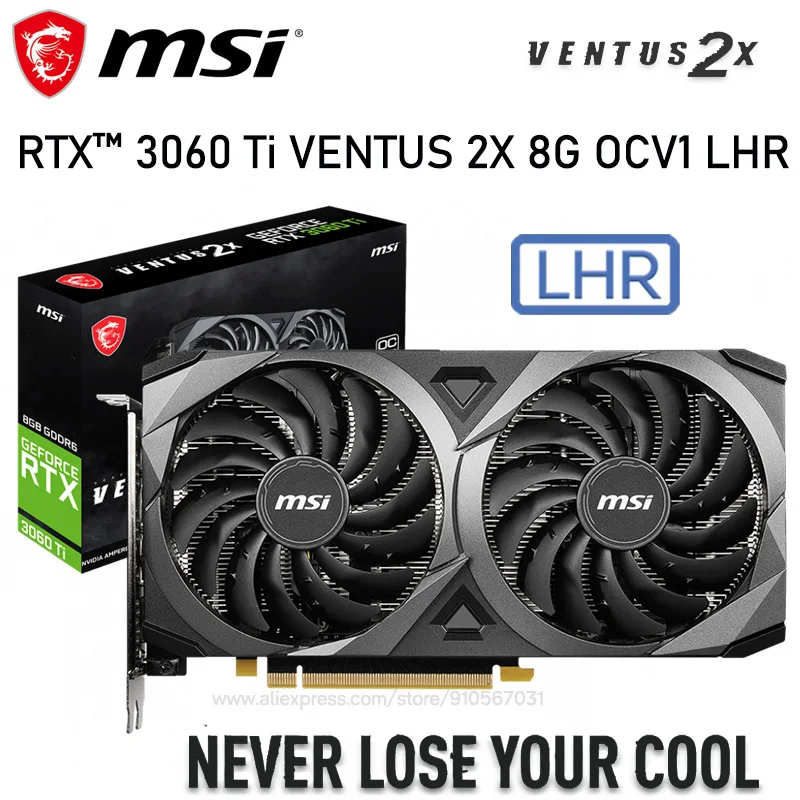 

GDDR6 MSI GeForce RTX 3060 Ti VENTUS 2X 8G OCV1 LHR Graphics Card 14000MHz PCI Express 4.0 16X RTX 3060Ti Video Card Gaming New