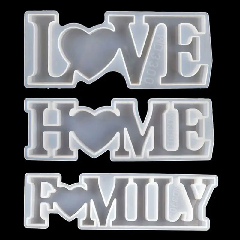 

Love Home Family Silicone Mold Love Resin Mold Love Sign Word Mold Epoxy Resin Molds for DIY Table Decoration Art Crafts