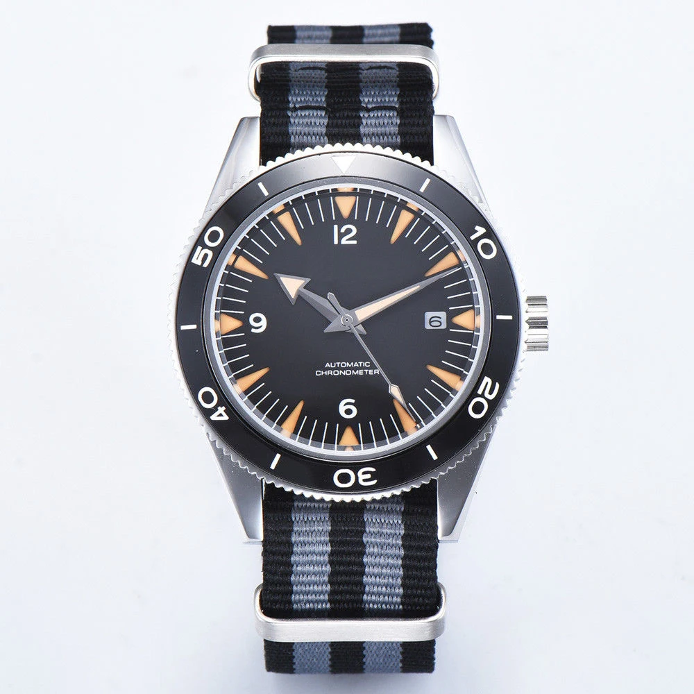 Спортивные часы с сапфировым кристаллом deber 41 мм механические керамические от