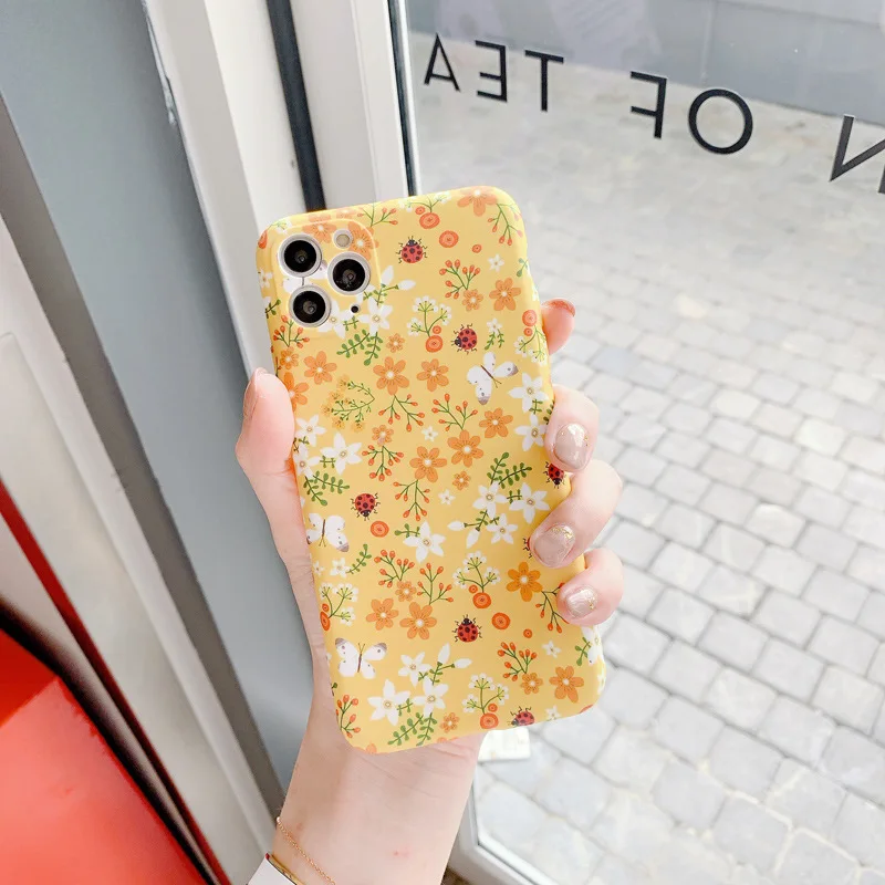 

Yellow Flowers Cover For Iphone Case 12 Good Luck Silicone Case for Apple iphone 7 8 6 6s plus 11 12 mini 13 pro xs max X XR