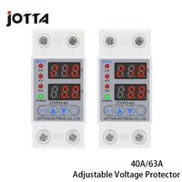 40a 63a 230v din rail adjustable over voltage and under voltage protective device protector relay with over current protection