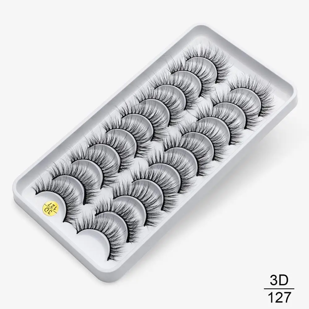 8/10 пар, натуральные длинные 3D ресницы из искусственной норки, толстые, ручная работа, полная полоса, ресницы, объемные, мягкие, норковые ресницы, накладные ресницы - Цвет: 3D-127