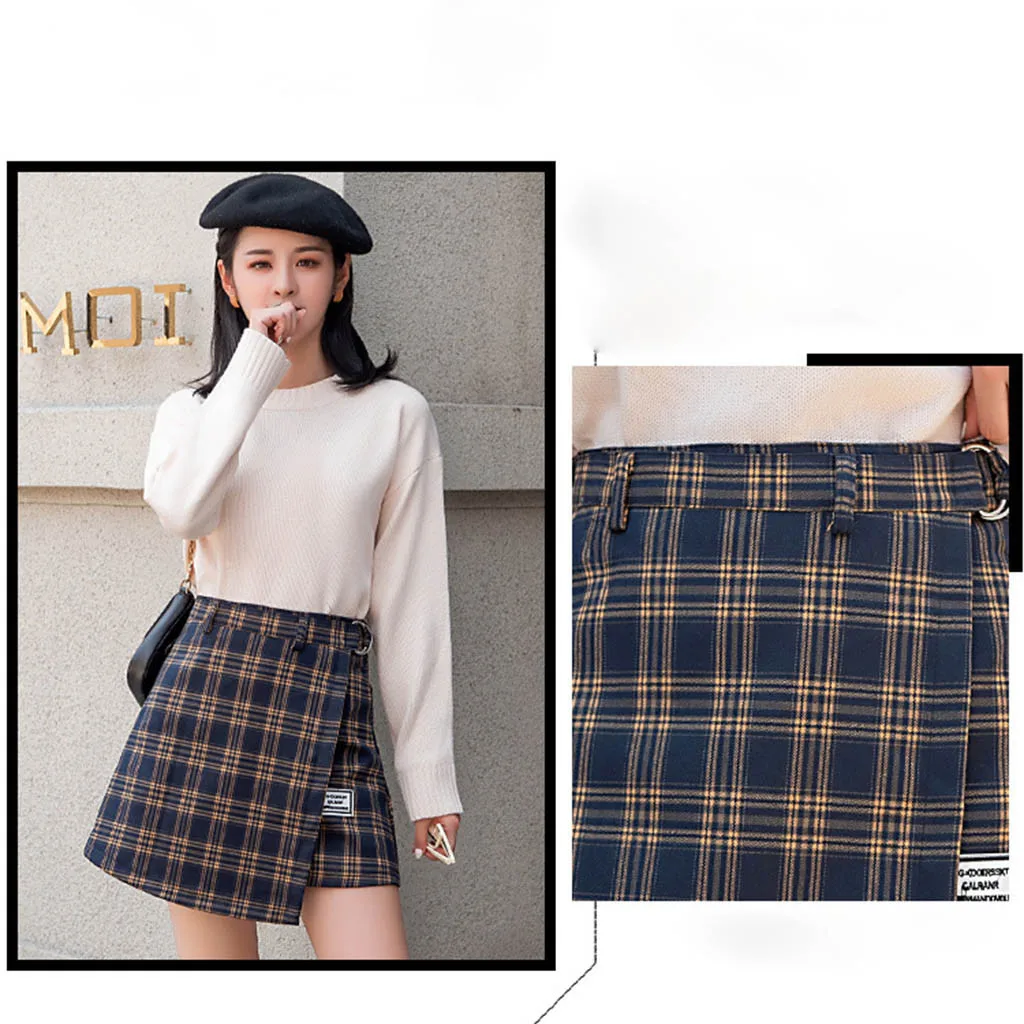 Зимняя плиссированная юбка мини-юбка с высокой талией женская модная