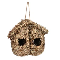 creative birds nest bird cage natural grass egg cage bird house outdoor decorative weaved hanging parrot nest houses pet bedroo