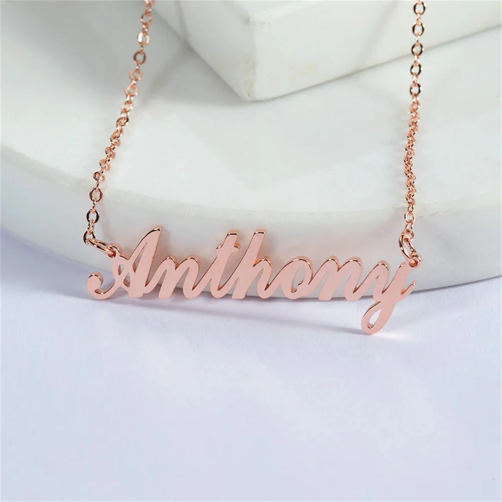 

Tangula Customized Name Necklace Personalized Nameplate Pendant Stainless Steel Jewelry for Woman Daughter Anniversary Gift