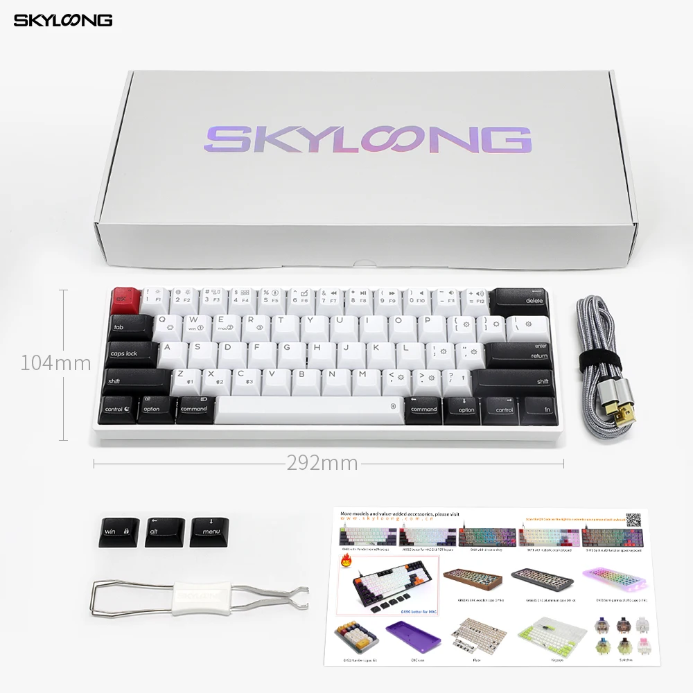 

SKYLOONG GK61 AK61 Hot Swap Mechanical Keyboard Mini Portable Wired Red Brown Silver Switch Gaming Keyboard For Mac/Win/ Desktop