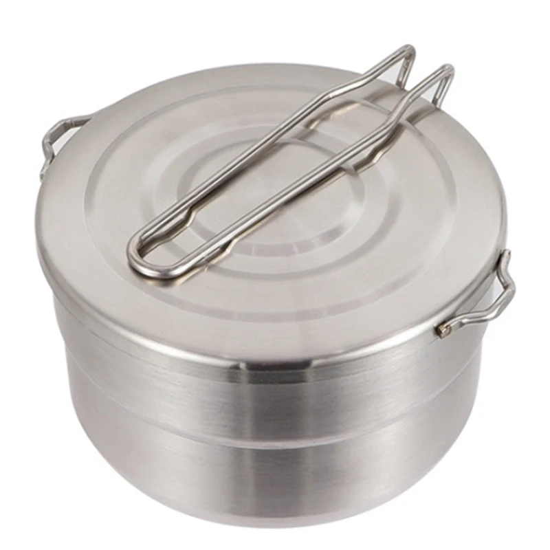 1.5L Открытый Кемпинг Нержавеющая сталь обед горшок Портативный восхождение