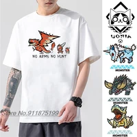 2021 summer tshirts monster hunter mens harajuku fashion hip hop ulzzang korean style unisex cartoon print t shirts clothing