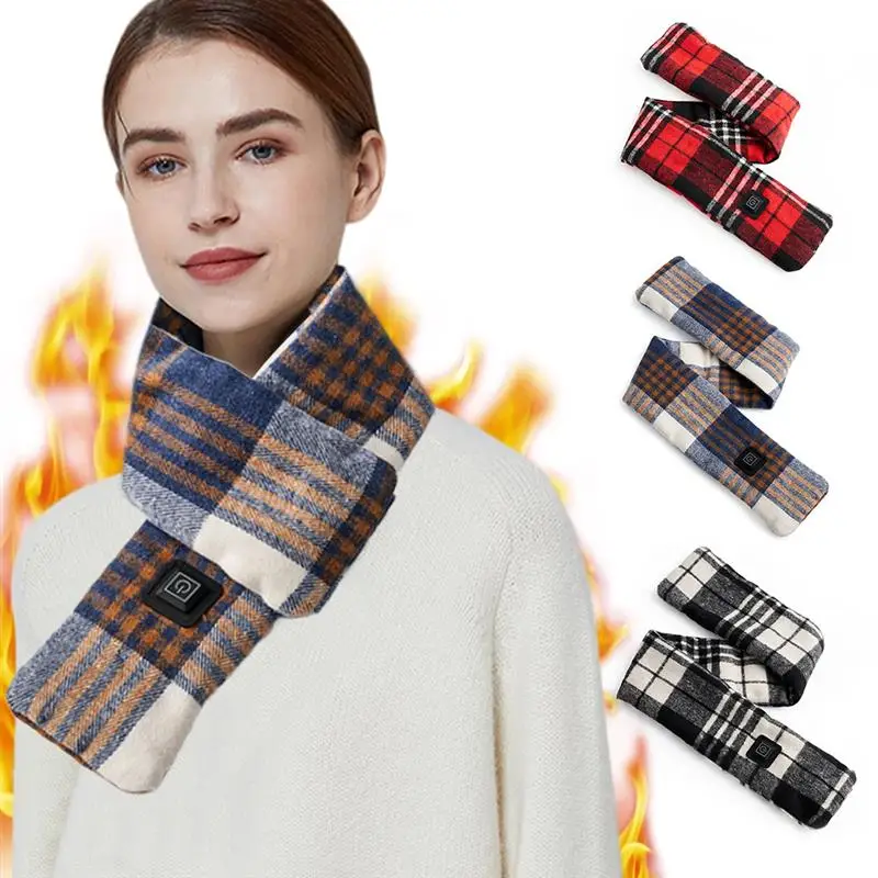 

USB Heated Winter Scarf Men Women Adjust Temperature Electric Heating Scarves Thermal Neck Wrap Warmer Hiking Skiing Collar