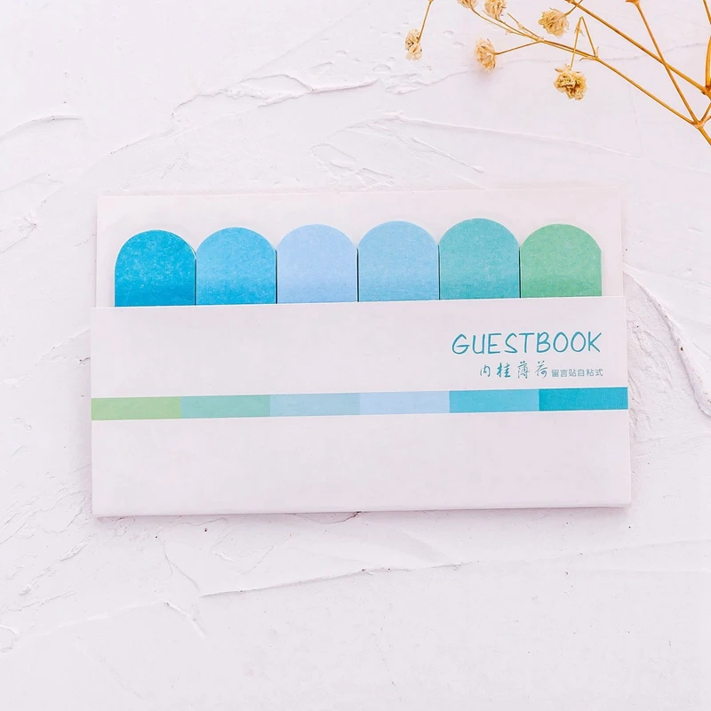 

Convenient Sticker with Gradient Six-Color Strip for Recording Mood, Love Words and Important Things(50 Copies)