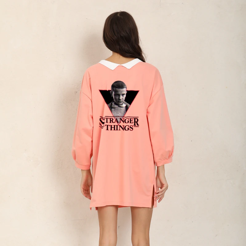 

Платье «очень странные дела», женское милое корейское пригодное для носки с обеих сторон, осенне-зимний свитшот с длинным рукавом, популярн...