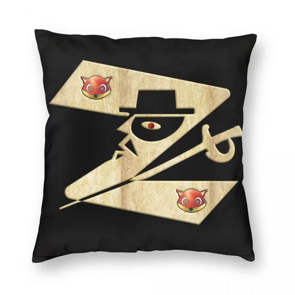 

Zorro With His Famous Sword 2 Pillowcase Polyester Linen Velvet Printed Zip Decor Car Cushion Cover Wholesale 18"