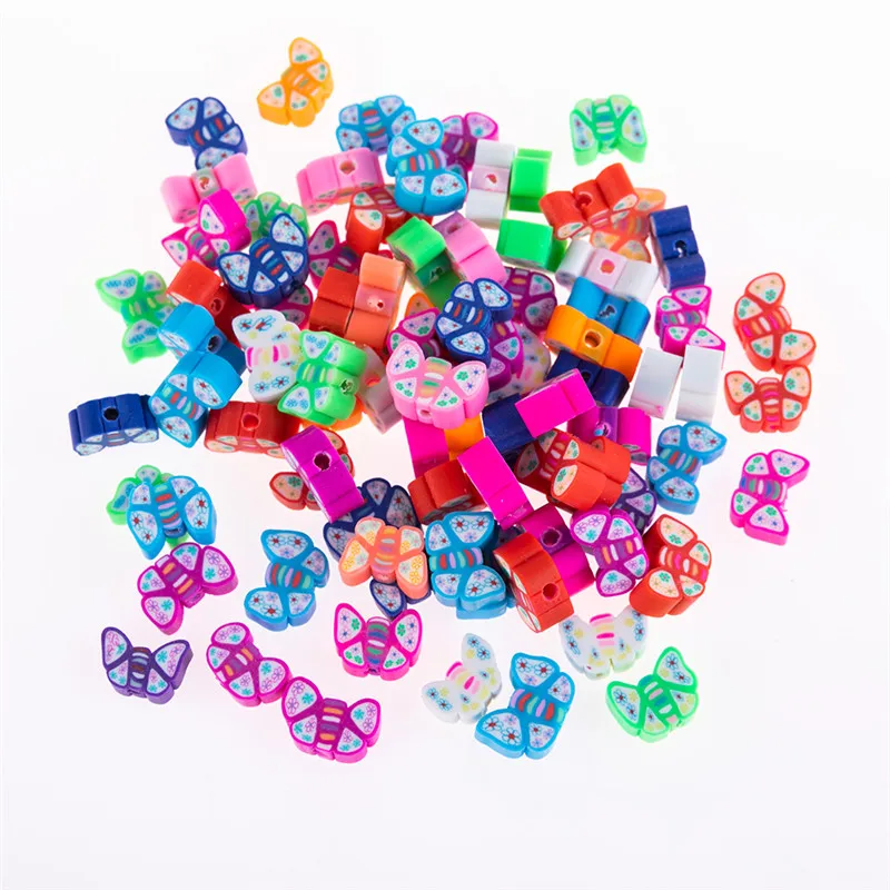 50pcs/lot Cute Animal Heart Smile Face Polymer Clay Spacer Beads for DIY Jewelry Making - Mixed Designs  image 5