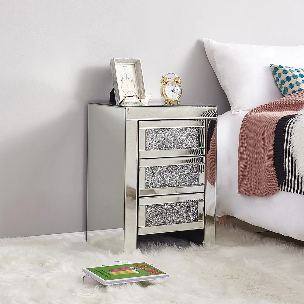 Венецианское зеркало Panana прикроватный столик из зеркального стекла с стеклянной