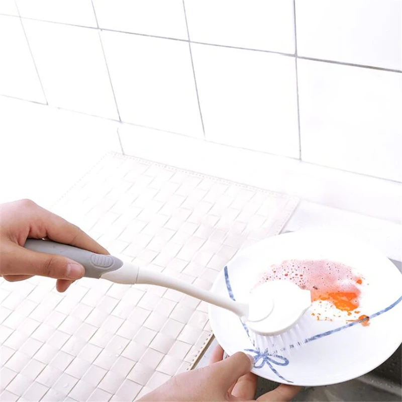 Круглая головка Кухня щеточка для чистки съемной ручкой многофункциональный