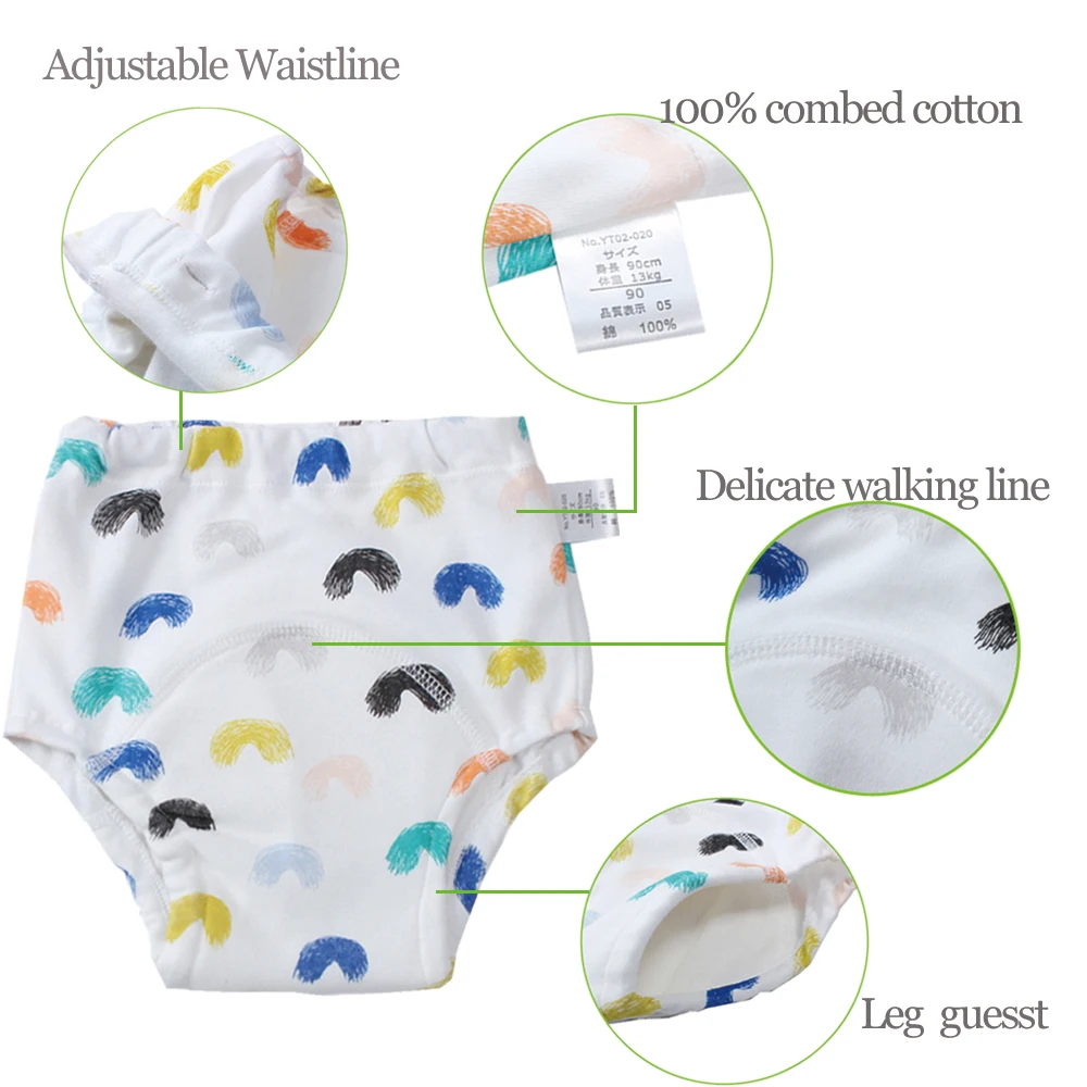 Многоразовые тренировочные штаны для детей 6 слоев водонепроницаемого