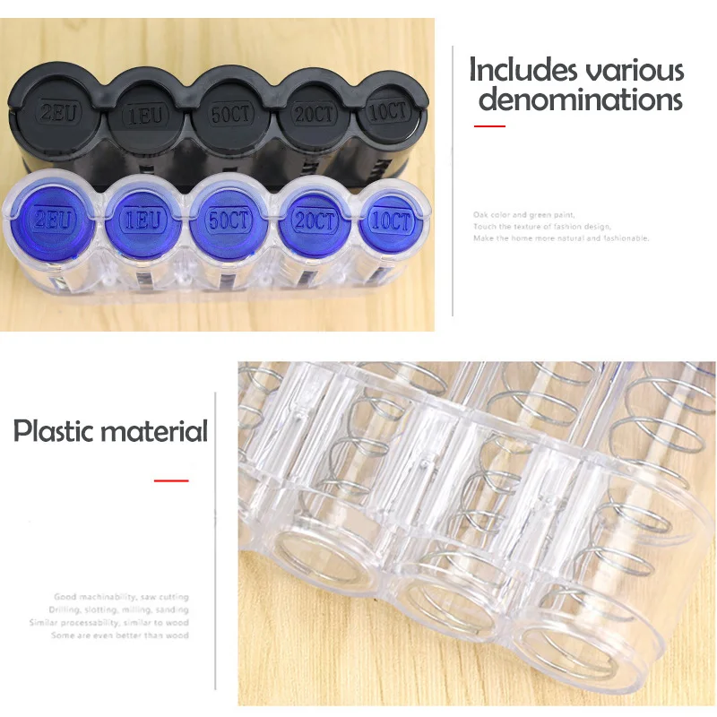 Монеты ящик для хранения кошелек монеты евро диспенсер монетница чехол Высокое