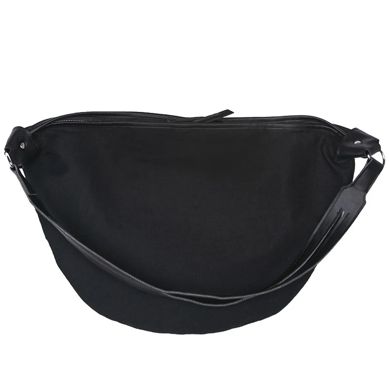 

[EAM] Women New Black Split Joint Zipper Buckle Temperament Personality Accessories Fashion All-match Spring Autumn 2021 1U957