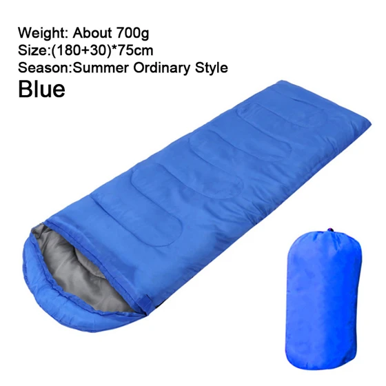 170T Blue 700G WEST BIKING, 4 сезона, спальный мешок для кемпинга, легкий теплый и холодный конверт, альпинистский спальный мешок для путешествий на открытом воздухе, пеших прогулок - Цвет: 170T Blue 700G