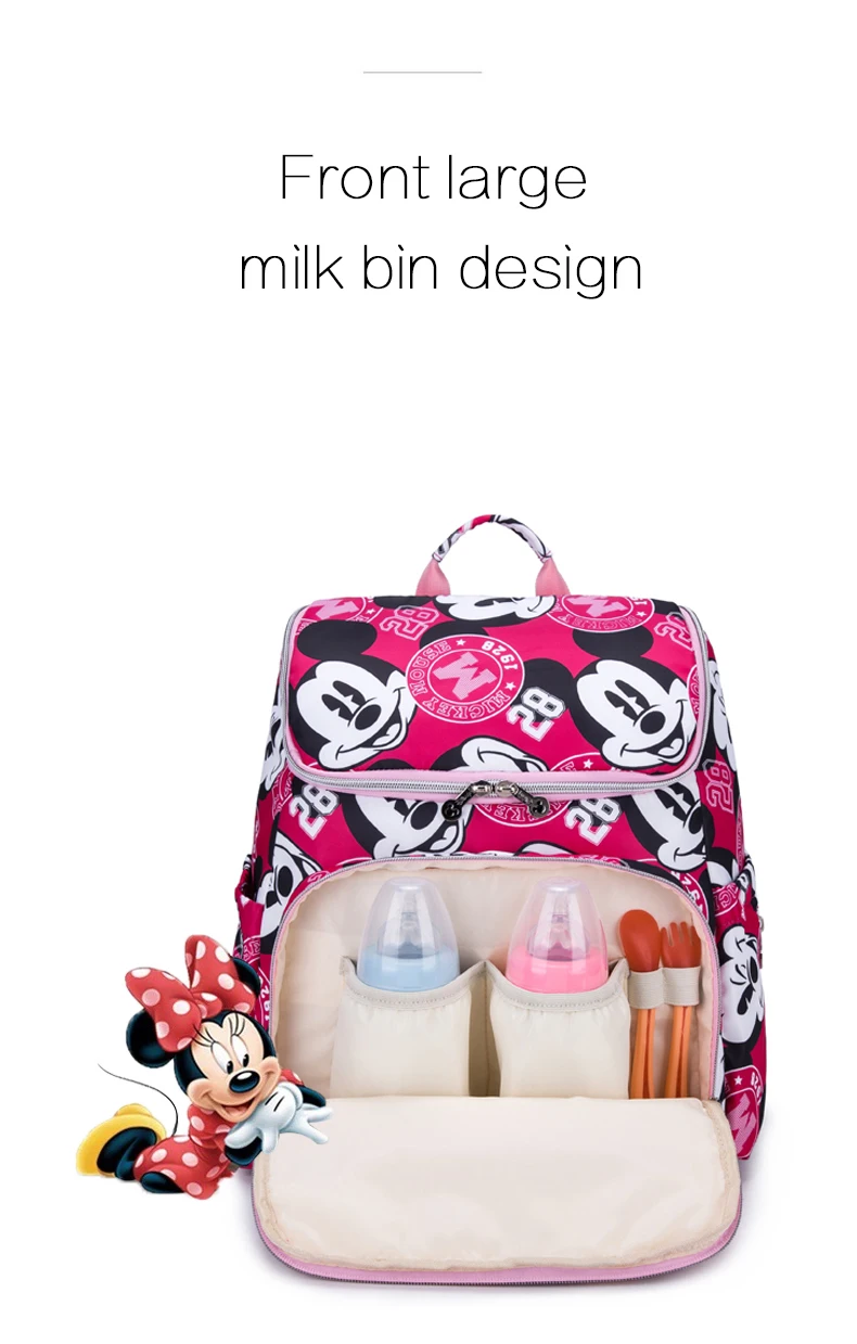 Сумка для подгузников вместительный рюкзак из ткани Оксфорд с изоляцией Минни и