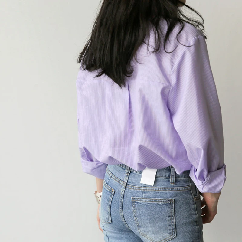 GOPLUS/Весенняя женская блузка Весенняя рубашка в полоску с длинным рукавом