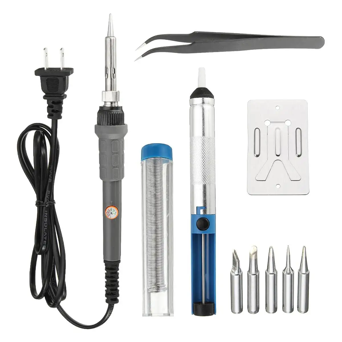 

60W Soldering Iron Adjustable Temperature 110V US Plug Electric Solder Iron Set Welding Rework Station Repair Tool Kit