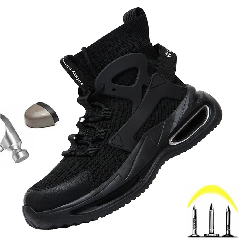 Легкие рабочие защитные ботинки Мужская защитная обувь кроссовки Нескользящие с