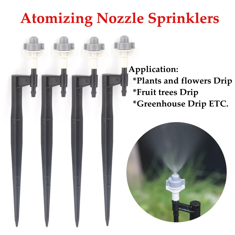 

5Pcs Gray White Atomizing Nozzle Irrigation Sprinkler Nozzle Support Spike Watering Sprinklers Stakes Garden Water Connectors