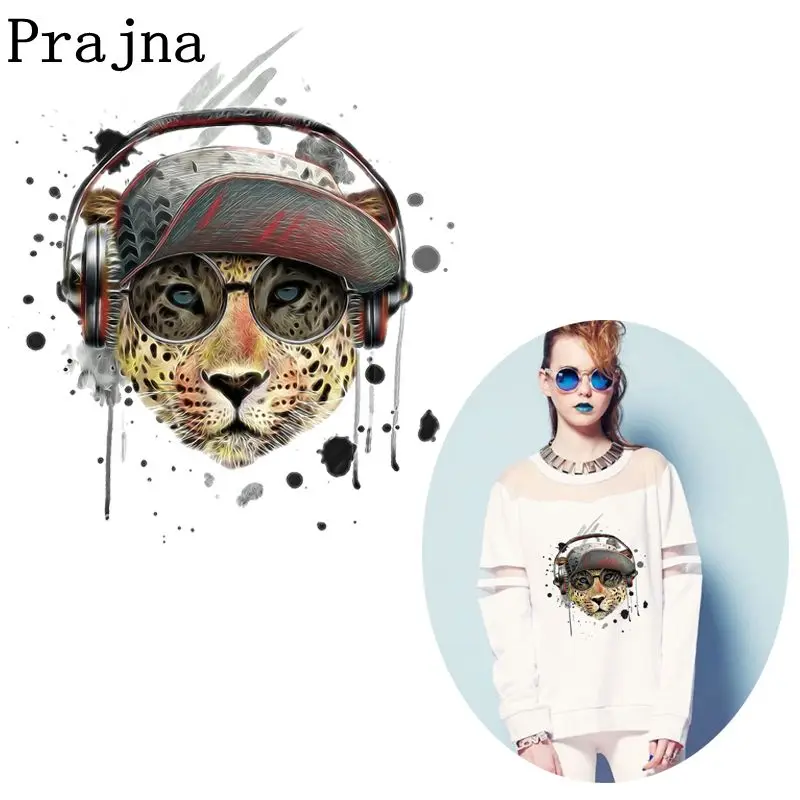 Термонаклейки Prajna с музыкой и леопардом термоклейкие термонаклейки из винила