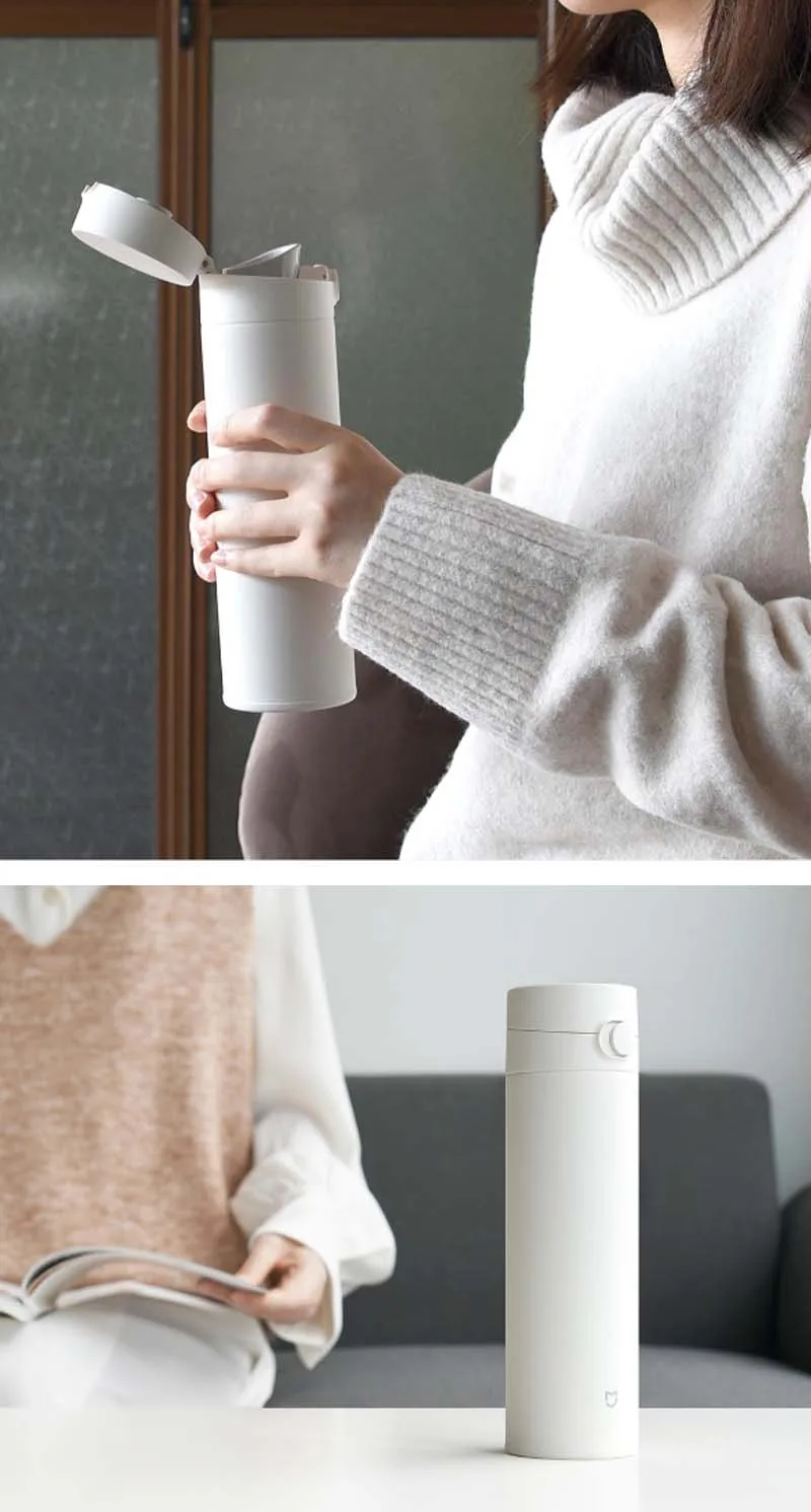 Xiaomi Mijia, 480 мл, вакуумный термос, чашка, 2, долговечная изоляция, 316L, нержавеющая сталь, бутылки для воды с чайным ситечком