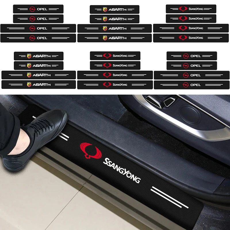 4 шт. защитные наклейки на порог автомобиля из углеродного волокна для Toyota Corolla Yaris