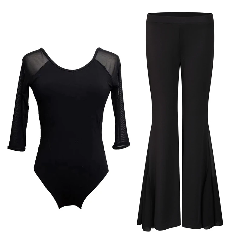 

Women Black Mesh Dance Leotards Short Sleeve Latin Dance Dresses Leotards Adult Practice Dancing Costume Gymnastics Leotards New