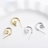 s925 sterling silver spiral shape simple style earrings hip hop ring for men wome fashion jewelry