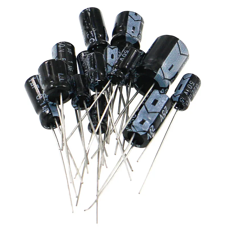 215 шт. набор смешанных электролитических конденсаторов 0 1 мкФ 330 Ф 15 значений с