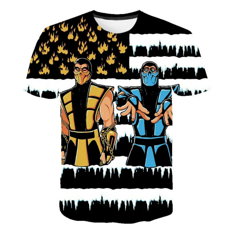 

Boys' and girls' fashion leisure cartoon printed T-shirt, 3D cartoon cartoon round neck summer dress, Harajuku street style, 202