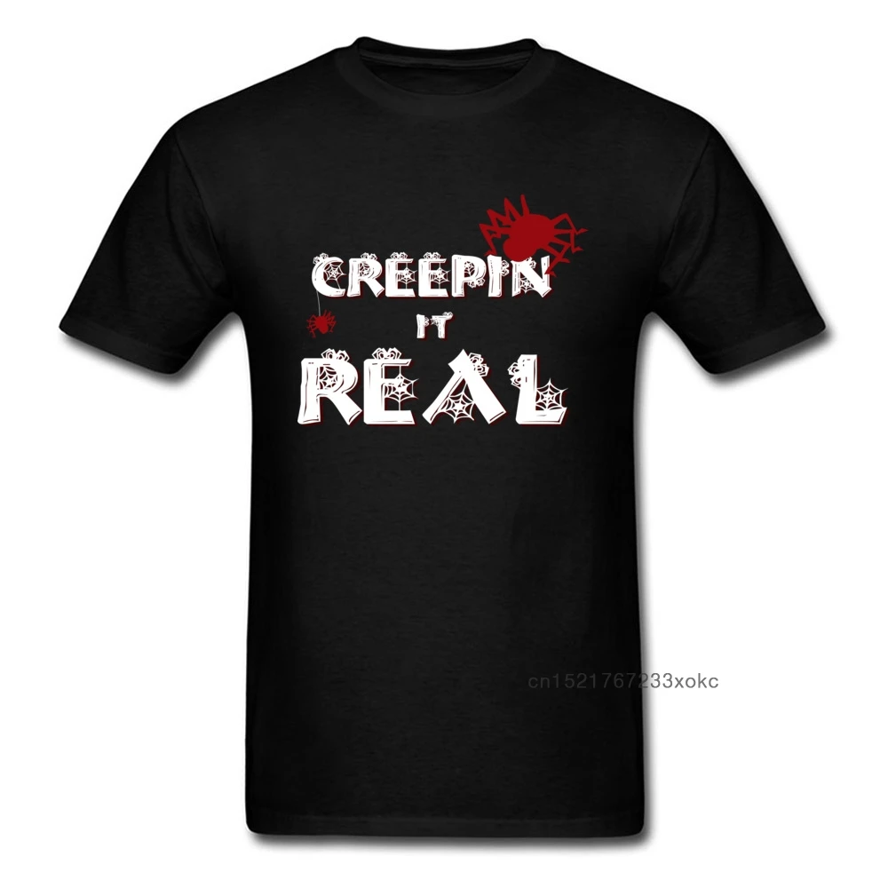 Футболка Creepin It Real футболка на Хэллоуин одежда с принтом паука Мужская буквенным