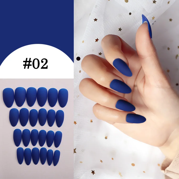 24 шт. накладные ногти на шпильках матовые миндалевидные формы для наращивания