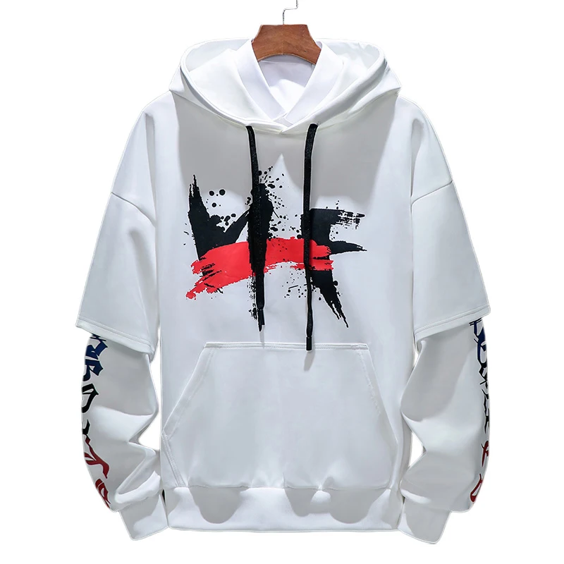 Мужская толстовка с капюшоном уличная Толстовка в стиле хип хоп Черная большого