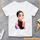Футболка Charli Damelio с принтом кофе для девочек, милая детская одежда Харадзюку, кавайная детская одежда, летние топы, футболка