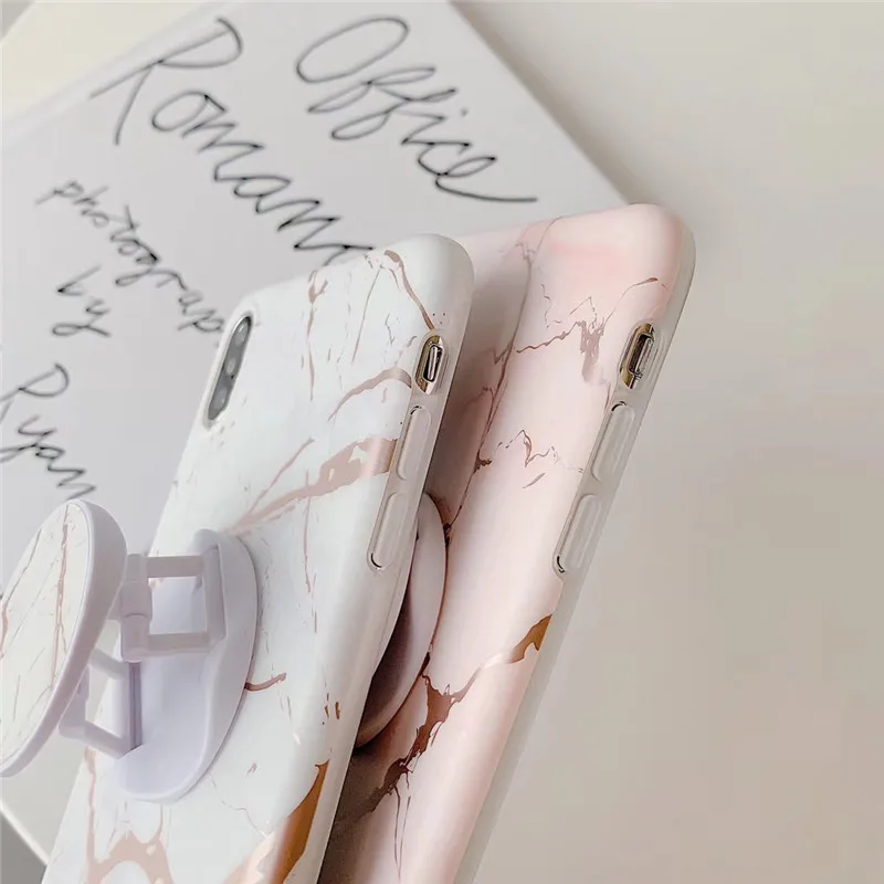 Роскошные золотые полосы мрамор с эффектом трещин держатель телефона чехол для