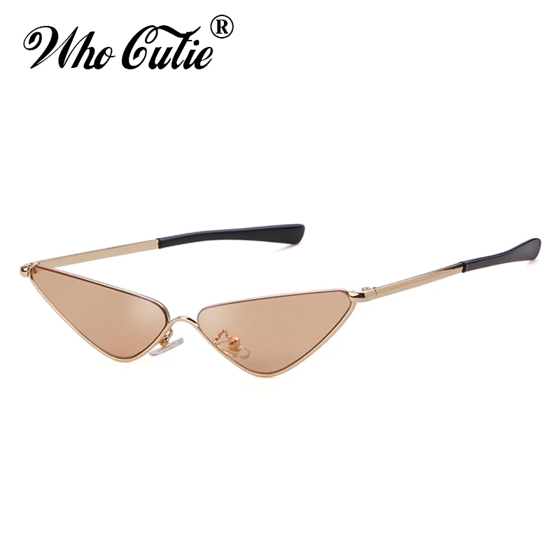 Женские солнцезащитные очки в винтажном стиле WHO CUTIE дизайнерские кошачий глаз с