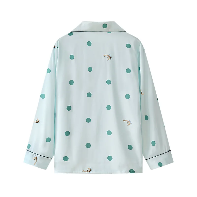 Long Sleeve Pajamas Autumn Trousers Suit Fashion Pyjama Set Large Size Nightwear Home Service House Nightdress Costume Outfit