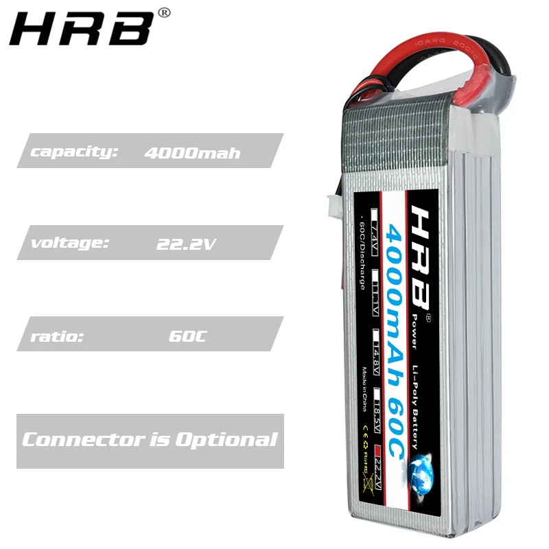 аккумулятор hrb 222 v 4000mah lipo 6s xt60 deans t xt90 ec5 trx для м