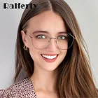 Ralferty 2021 INS модные оправы очков женские кошачий глаз анти-синий светильник металлические очки 0 диоптрий очки оправа