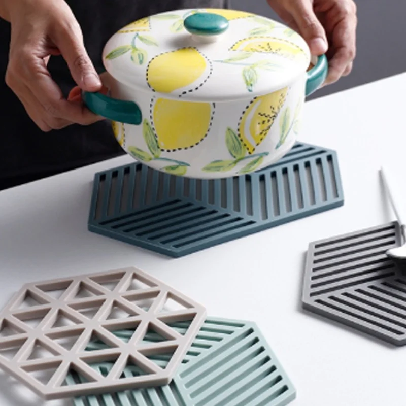 

VOGVIGO Coaster Tray Resin Molds Silicone Mold Hexagon Triangle Stripe Mold Beverage Coaster Bowl Mat DIY Making Mould