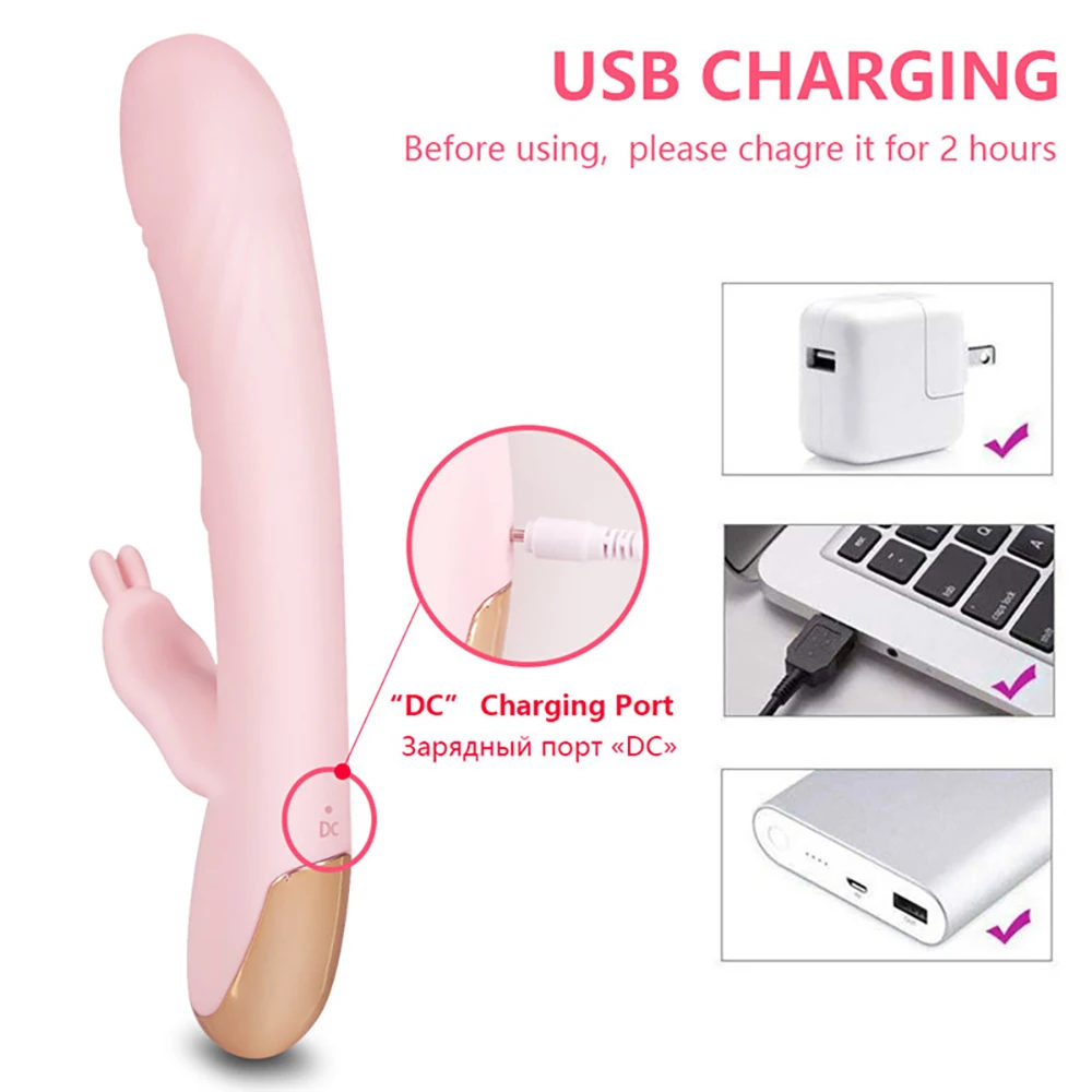 Вибратор кролик для женской мастурбации игрушки взрослых с USB зарядкой мощная