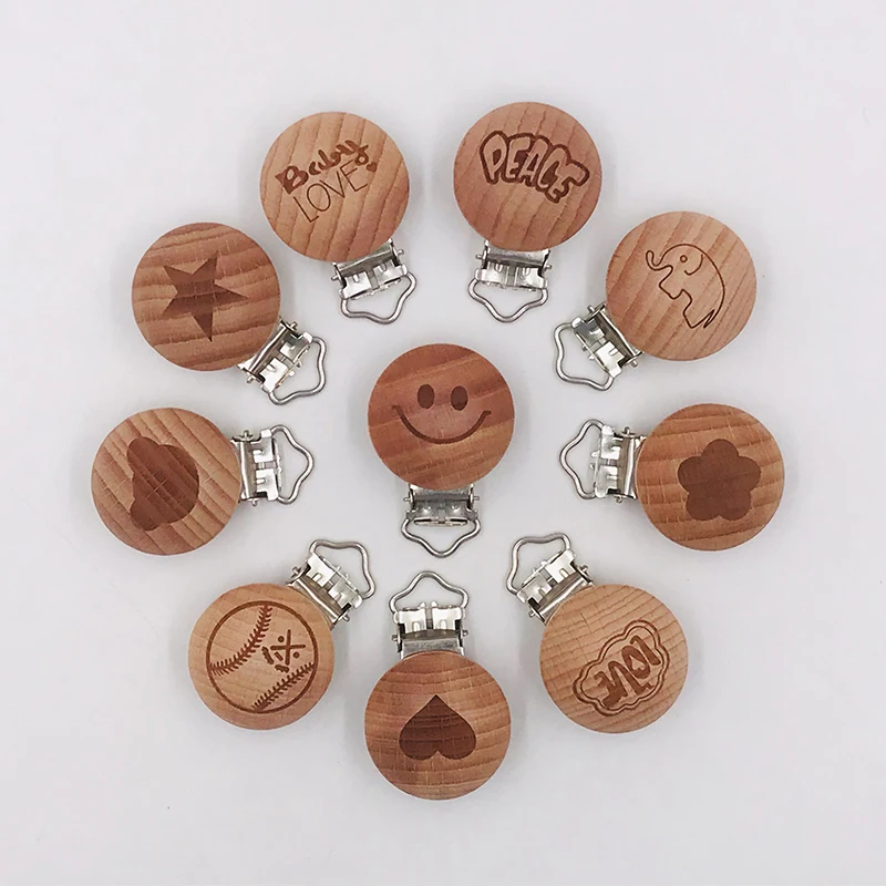 Coskiss-sujetadores de madera para chupete de beb&eacute;, accesorios de Metal para chupete infantil, herramienta de bricolaje, mordedor para beb&eacute;-4