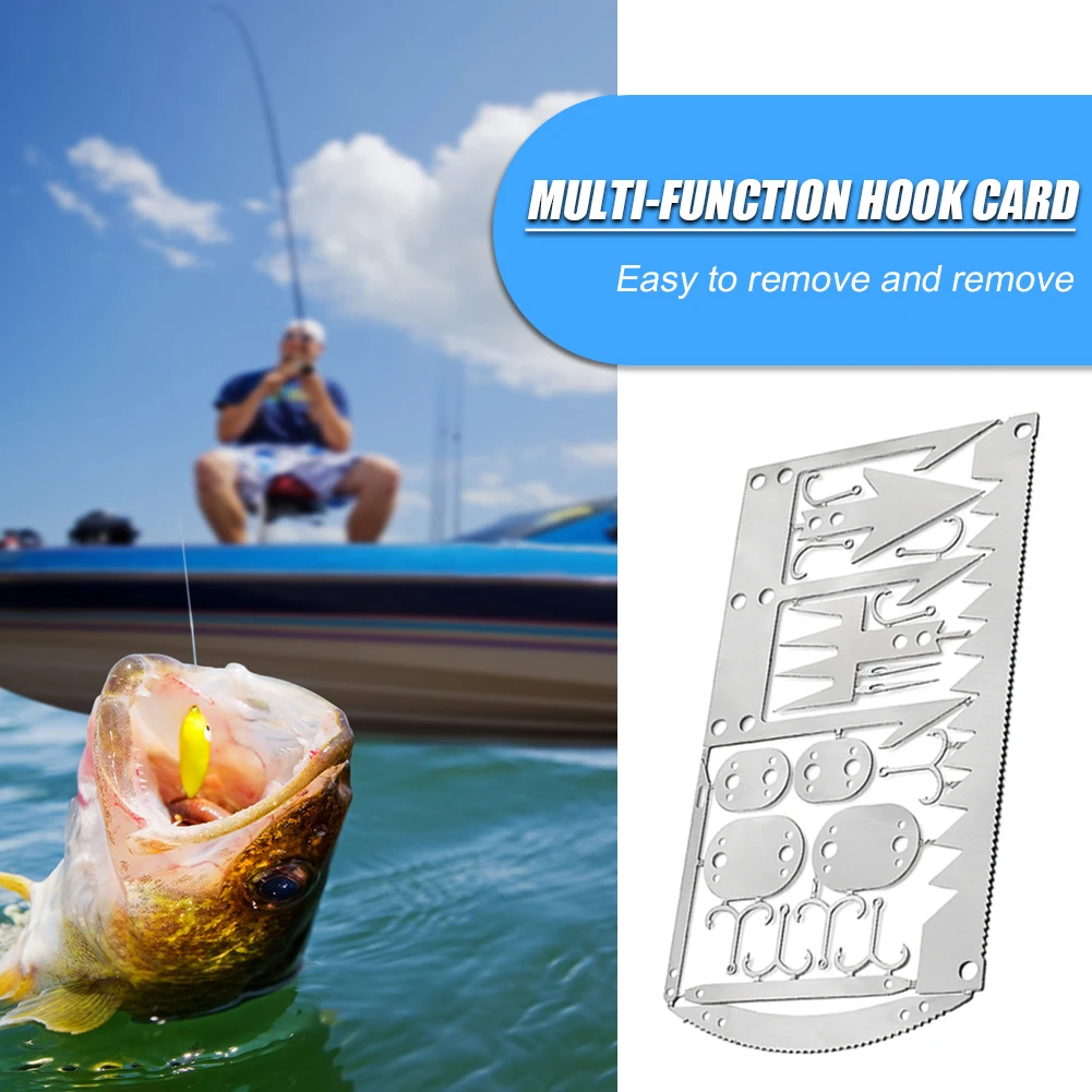 Карточка для выживания 12 в 1 Мультитул карманный нож рыболовный крючок вилка пила